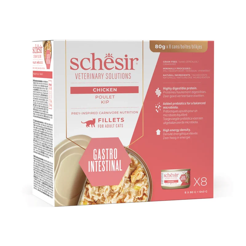 Schesir Gastrointestinal Gatto Filetti di Pollo 8x80 g
