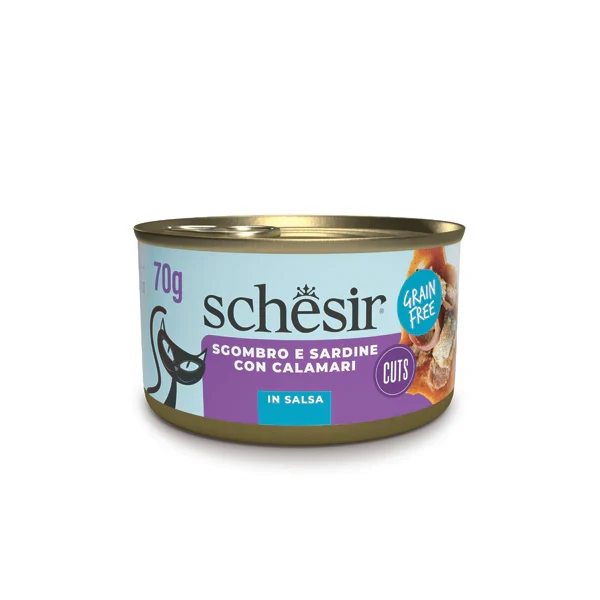 Schesir Filetti Sgombro Sardine Calamari Salsa Gatto Adulto 70 g