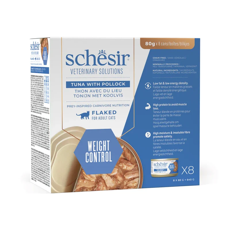 Schesir Weight Control Gatto Tonnetto e Merluzzo 8x80 g