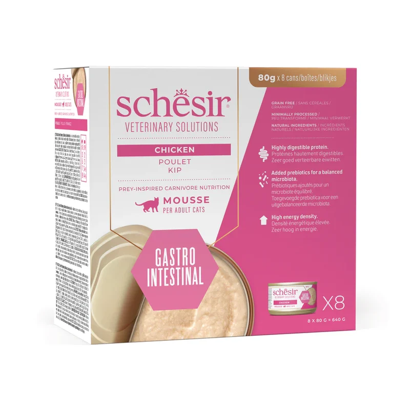Schesir Gastro Intestinal Gatto Mousse Tonnetto Pollo 8x80 g