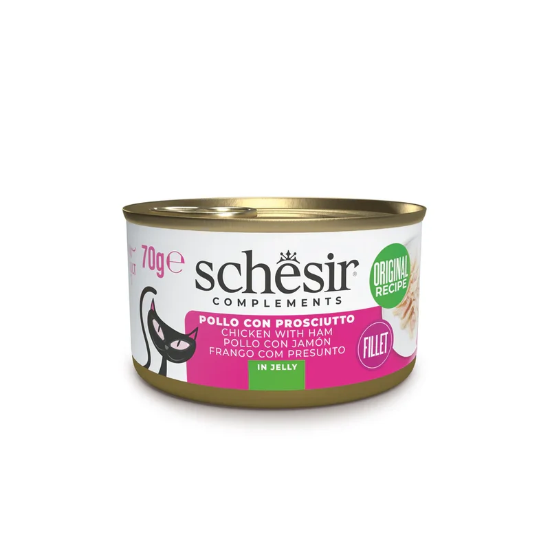Schesir Pollo con Prosciutto in Gelatina 70 g Gatto Adulto