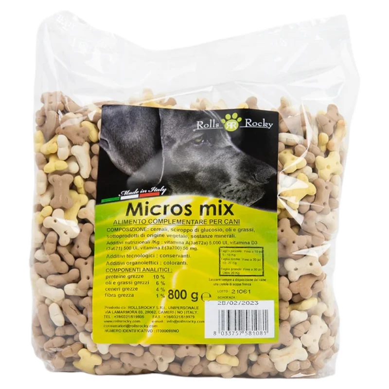 ROLLS ROCKY Biscotti Cane Micros Mix Vaniglia 800gr