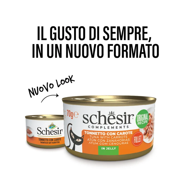 Schesir Gatto Tonnetto con Carote in Jelly 70g Lattina