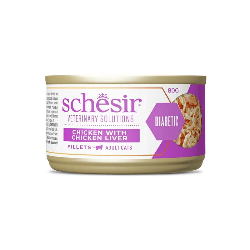 Schesir Veterinary Solution Diabetic Pollo e Fegato 8x80 g