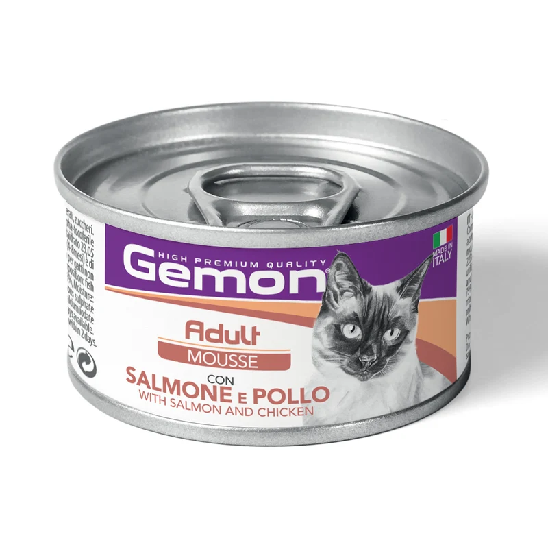 Gemon Gatto Mousse Adult con salmone e pollo 85g