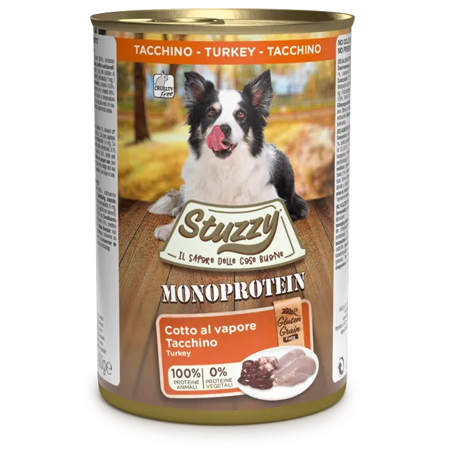 Stuzzy Monoprotein Tacchino 400g – Cane Adulto