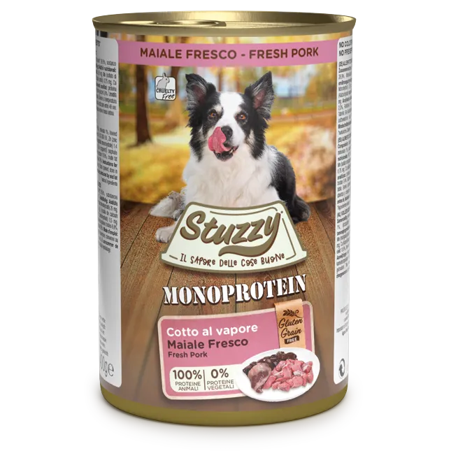 Stuzzy Monoprotein Maiale 400g – Cane Adulto