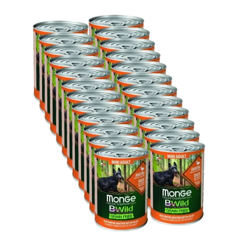 24x400g Monge BWild Mini Adult Anatra - Cani Taglia Mini