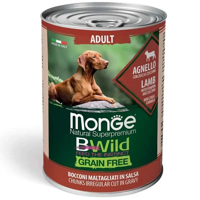 24x400g Monge BWild Adult Agnello - Cani Tutte Taglie