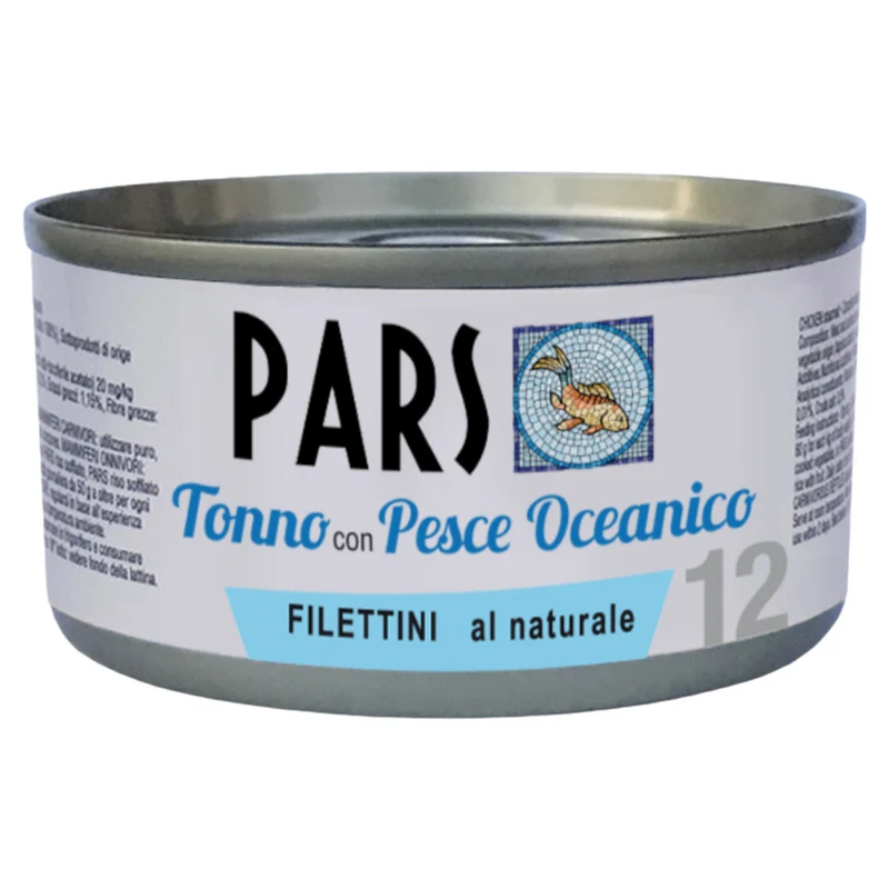PARS 12 Filettini Naturali Tonno con Pesce Oceanico 85Gr