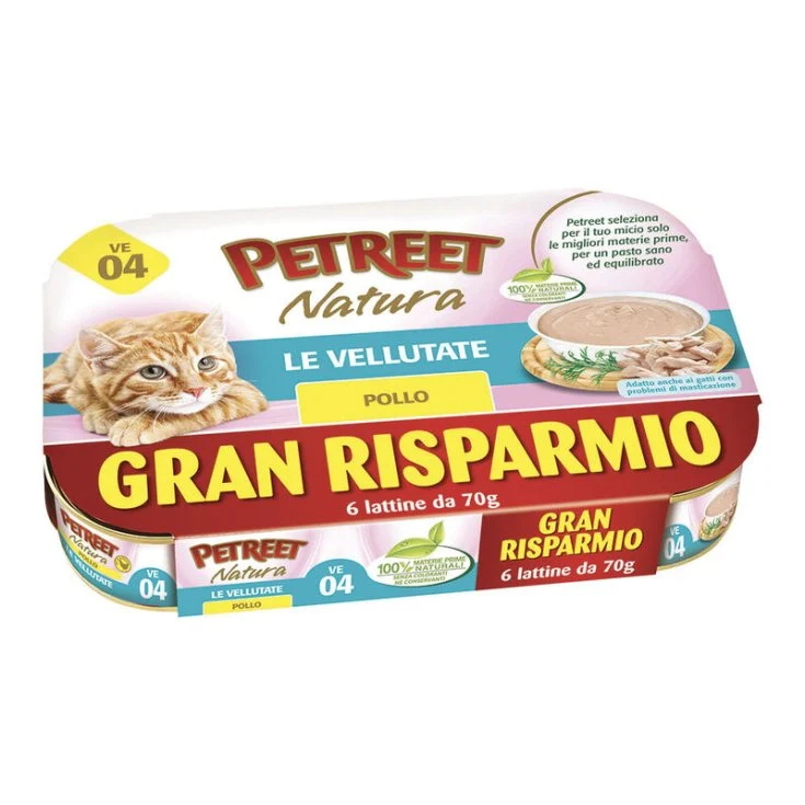 Petreet megascorta vellutate pollo 6x70gr