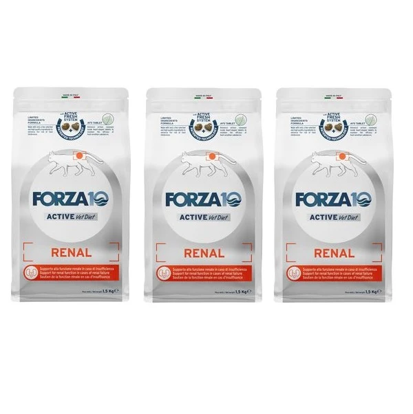 3x1,5kg Forza10 Renal Active Feline - Gatti con Problemi Renali