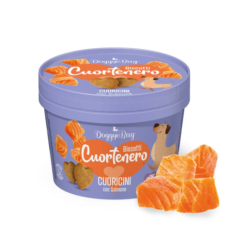 Cuortenero Cuoricini con Salmone 150g - Snack Cani Low Grain
