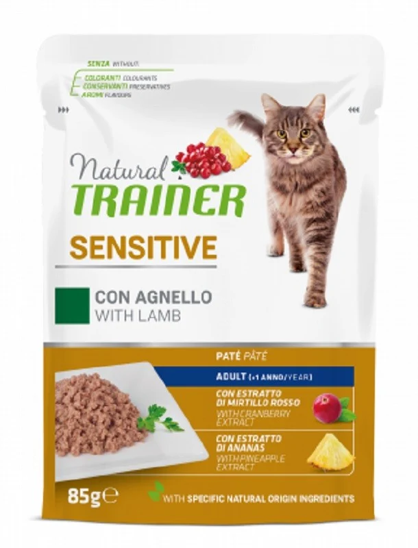 Natural Trainer Sensitive con Agnello 85g - Gatto Adulto