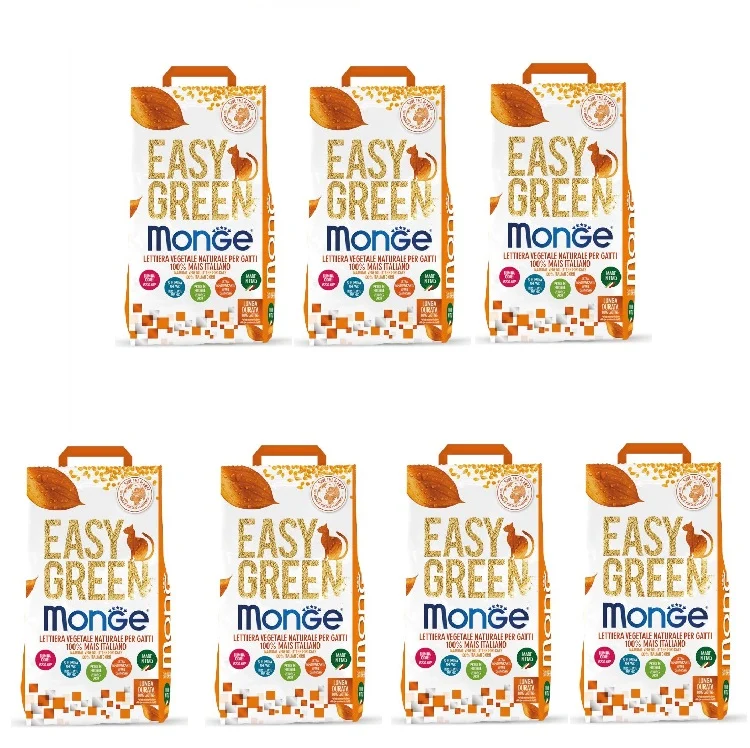7x3,8kg Monge Easy Green Mais Italiano 100% - Lettiera da WC