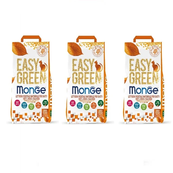 3x3,8kg Monge Easy Green Mais Italiano 100% - Lettiera da WC
