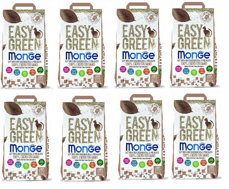 8x3,8kg Monge Easy Green Orzo - Lettiera da WC Ecologica