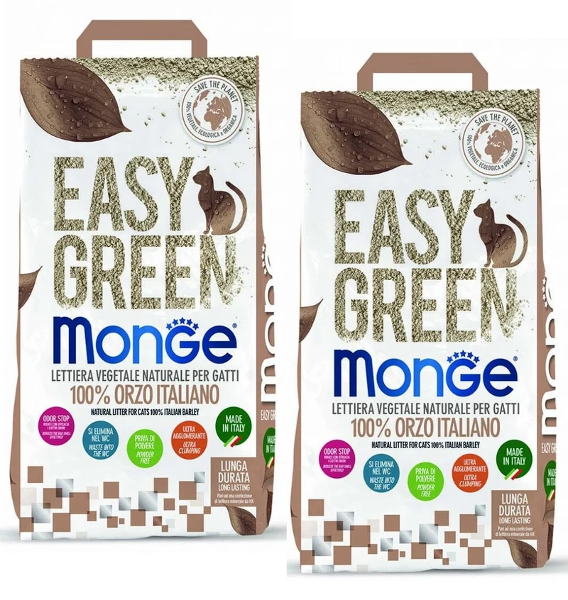 2x3,8kg Monge Easy Green Orzo - Lettiera da WC Ecologica