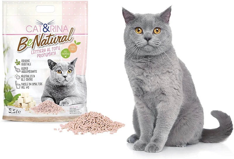 3x5,5L Cat&rina BeNatural - Lettiera da WC al Tofu - Profumo Pesca