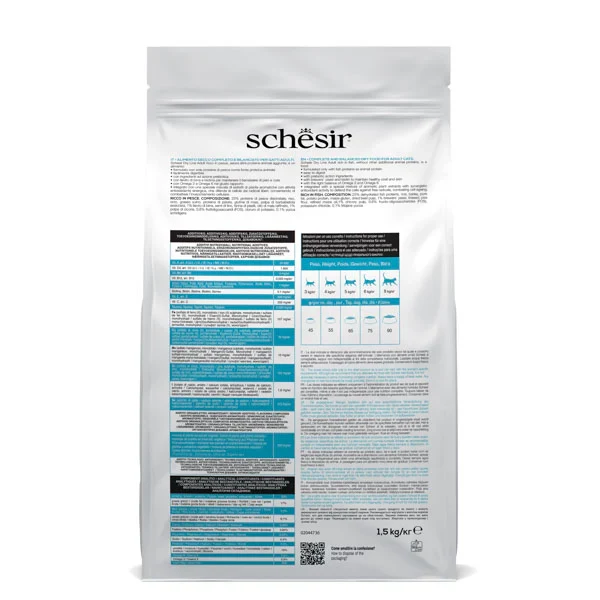 Schesir Adult Pesce 1,5kg Crocchette per Gatti Monoproteico