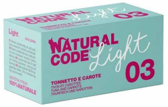 Natural Code 03 Light Tonnetto e Carote 4x70g Umido per Gatti