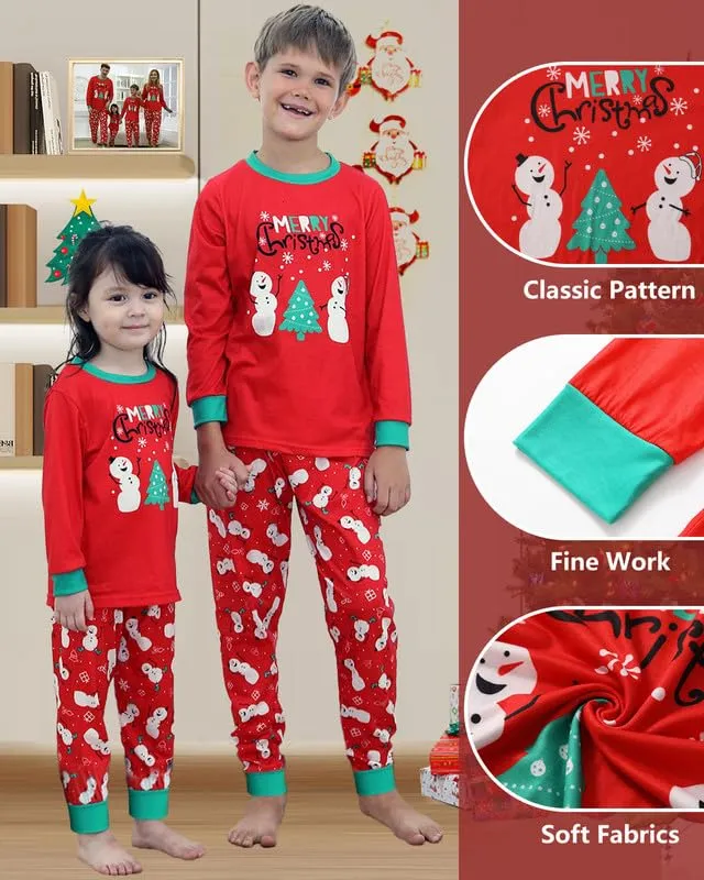 Kouric Pigiama Natale Famiglia, Pigiami Natalizi per Tutta la Famiglia, Pigiama Natalizio Famiglia Pigiami Natale, Girocollo Due Pezzi Natale Pajamas Set per Donna Uomo Bambino Bambina