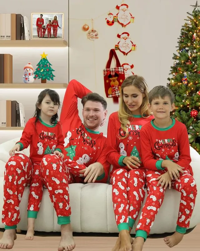 Kouric Pigiama Natale Famiglia, Pigiami Natalizi per Tutta la Famiglia, Pigiama Natalizio Famiglia Pigiami Natale, Girocollo Due Pezzi Natale Pajamas Set per Donna Uomo Bambino Bambina