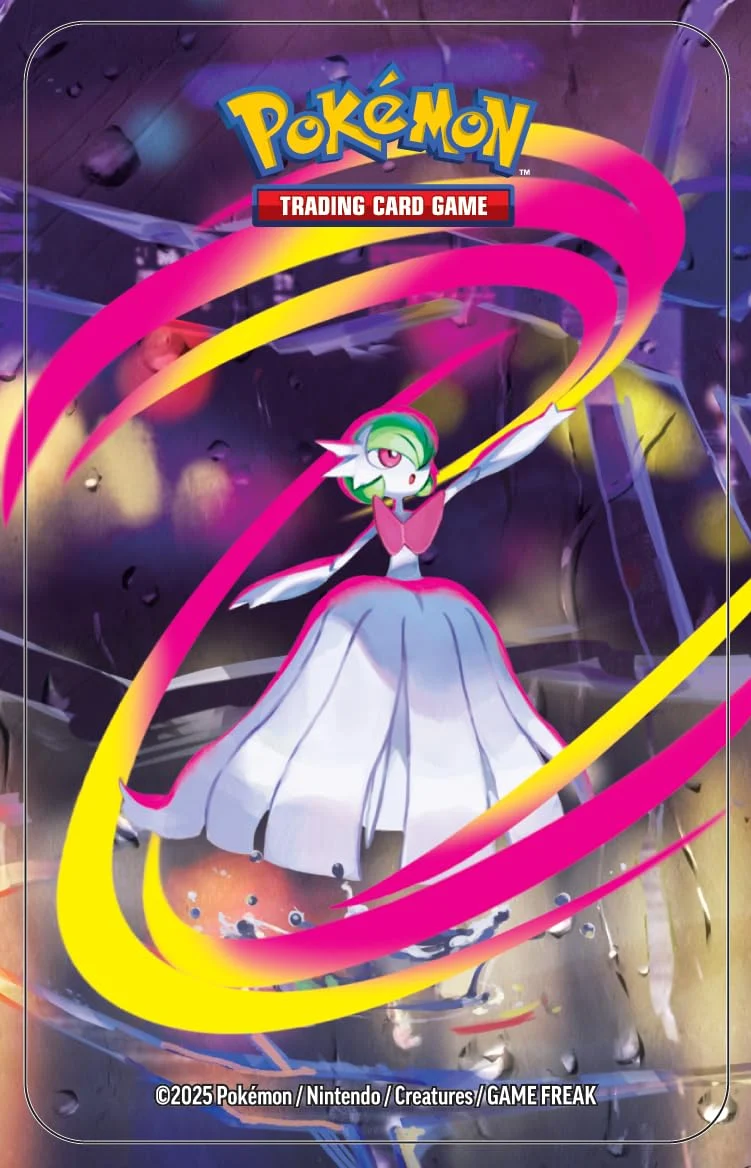 Pokémon: miniscatola da collezione Megaeroi (Mega Gardevoir) del GCC Pokémon (un foglio di adesivi, una carta con l’illustrazione della miniscatola e due buste di espansione)