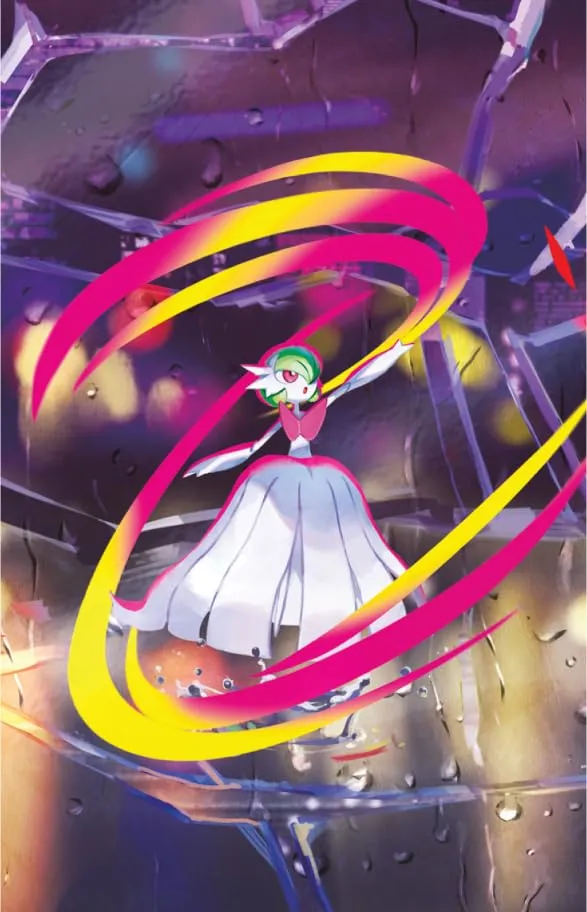 Pokémon: miniscatola da collezione Megaeroi (Mega Gardevoir) del GCC Pokémon (un foglio di adesivi, una carta con l’illustrazione della miniscatola e due buste di espansione)