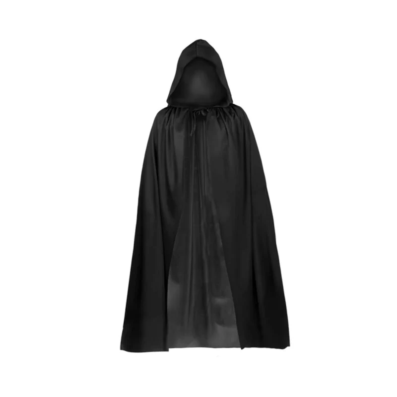 Zeayebsr 1pc Costume da strega con cappuccio nero di Halloween, travestimento da strega, accessori cosplay per adulti e bambini per riunioni di famiglia