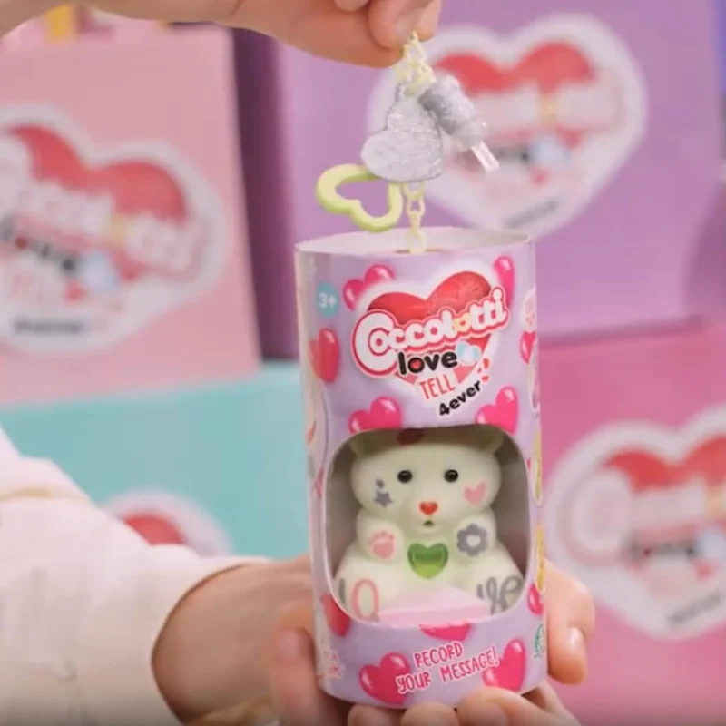Coccolotti Love&Tell 4ever - Orsetto Lilla, Con Funzione Registrazione e Portachiavi Charm, Animali Interattivi Giocattolo,Per Bambini 4 Anni +, Giochi Preziosi