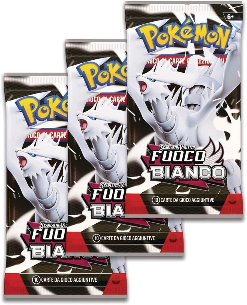 Pokémon: collezione con adesivi (Gothitelle) dell’espansione Scarlatto e Violetto - Fuoco Bianco del GCC (carta promozionale olografica e tre buste di espansione)