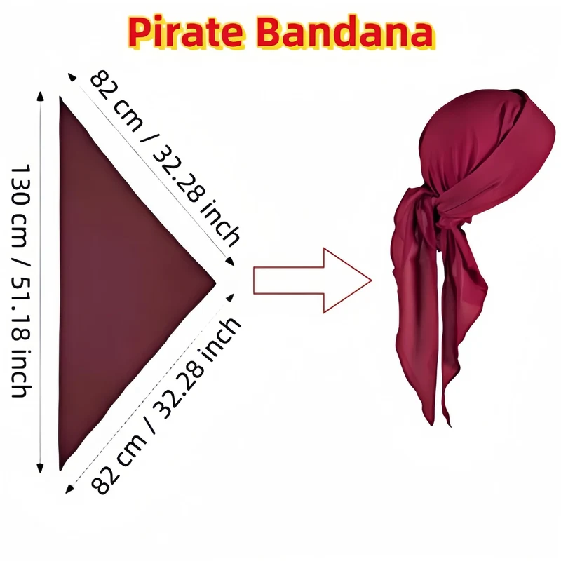 Proumhang Set di Accessori per Costumi da Pirata Fascia Pirata Cintura Cintura Vita Capitano Pirata Medievale Grande Fascia Sciarpa Testa Pirata Bandane per Halloween Bambini Adulti Vino