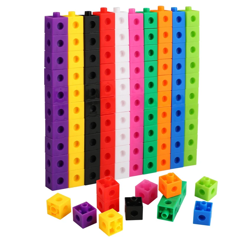 Cubi ad incastro matematici, 100 blocchi numerici per calcolo, giocattolo educativo per scuola primaria, blocchi di costruzione per sviluppare abilità matematiche, casa dei cubi per bambini