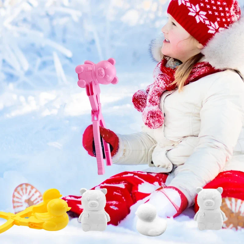 Pinze per palla di neve, 8 pezzi per palla di neve, palla di neve, giocattolo invernale, palla di neve, palla di neve, palla di neve con manico, clip per bambini e giochi all'aperto