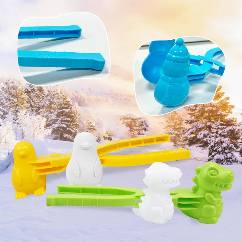 Pinze per palla di neve, 8 pezzi per palla di neve, palla di neve, giocattolo invernale, palla di neve, palla di neve, palla di neve con manico, clip per bambini e giochi all'aperto