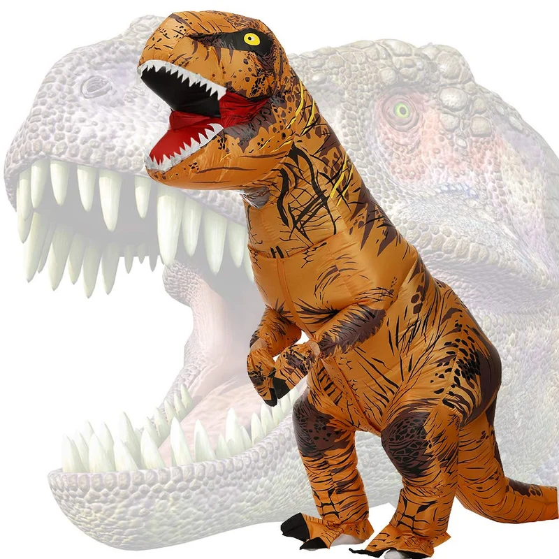 JASHKE Costume Dinosauro Gonfiabile Tuta T-rex Gonfiabile Costumi Trex Gonfiabili Travestimento Dnosauro per Adulti