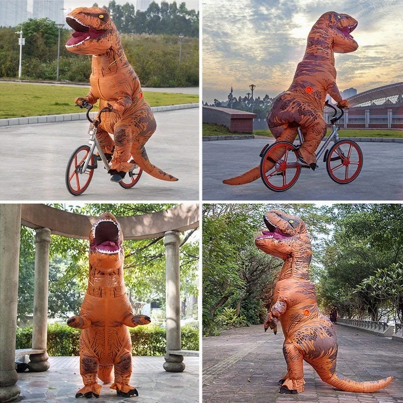 JASHKE Costume Dinosauro Gonfiabile Tuta T-rex Gonfiabile Costumi Trex Gonfiabili Travestimento Dnosauro per Adulti