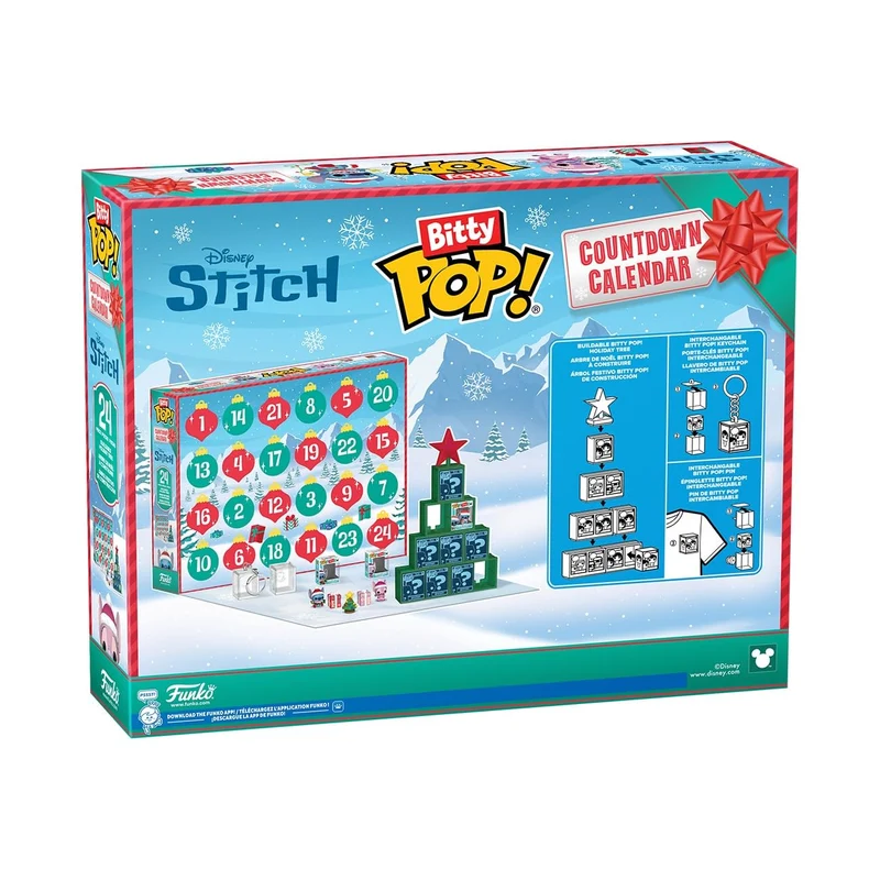 Funko Bitty Pop! Countdown Calendar: Stitch Holiday - Lilo And Stitch- Calendario Dell'avvento - 24 Giorni di Sorprese - Mini Figura in Vinile da Colleziones - Mystery Box - Idea Regalo