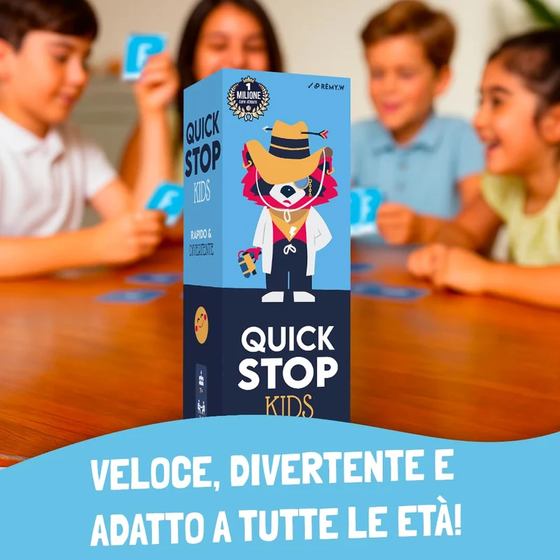 ATM Gaming QUICKSTOP Kids - Gioco di Carte per Bambini e Famiglie - Età 7+ - Da 2 a 7 Giocatori - Divertente e Veloce - Gioco da Tavolo - Italiano