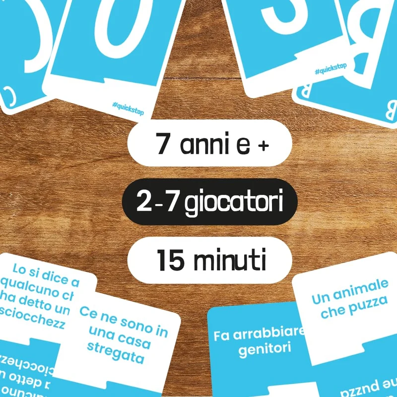 ATM Gaming QUICKSTOP Kids - Gioco di Carte per Bambini e Famiglie - Età 7+ - Da 2 a 7 Giocatori - Divertente e Veloce - Gioco da Tavolo - Italiano