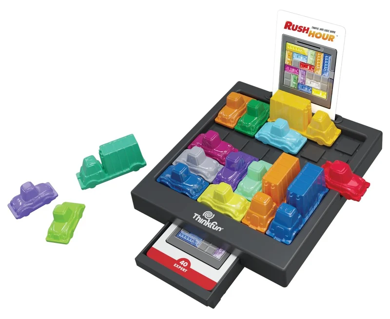 ThinkFun - Rush Hour Gioco | Giochi Da Tavolo per Bambini 40 Sfide | Bambino e Bambina 8 Anni Idee Regalo | Giochi Bambini 8 Anni | Rush Hour Versione Italiana