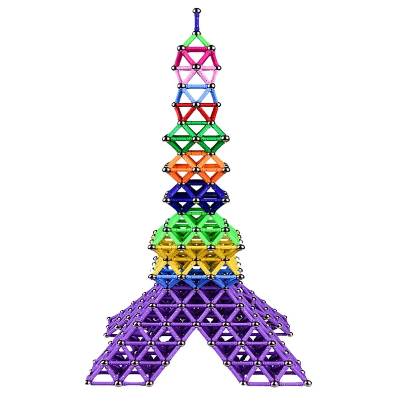 Jokooan Blocchi magnetici, 220 pezzi, bastoncini magnetici, giocattoli da costruzione, giocattoli da costruzione STEM Montessori, giocattolo educativo e cervello, set per bambini