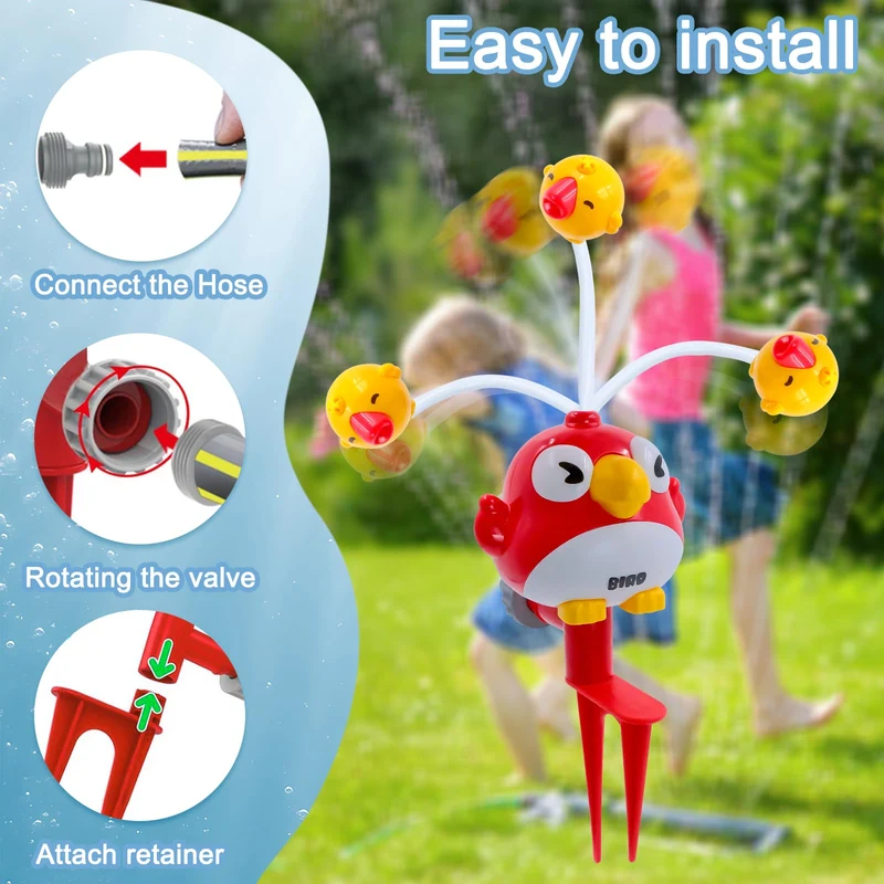 Uccello giochi d'acqua per bambini all'aperto, giocattolo irrigatore d'acqua all'aperto carino a forma di uccello, giocattoli sprinkler per giardino prato piscina attività all'aperto, giochi d'acqua