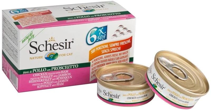 Schesir Filetti di Pollo con Prosciutto in Gelatina 6 x 50 gr