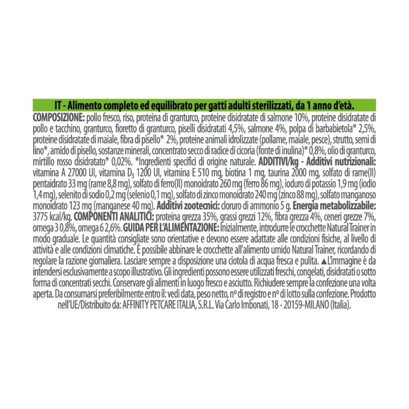 Natural Trainer Sterilised con Salmone 300g - Gatti Adulti Sterilizzati