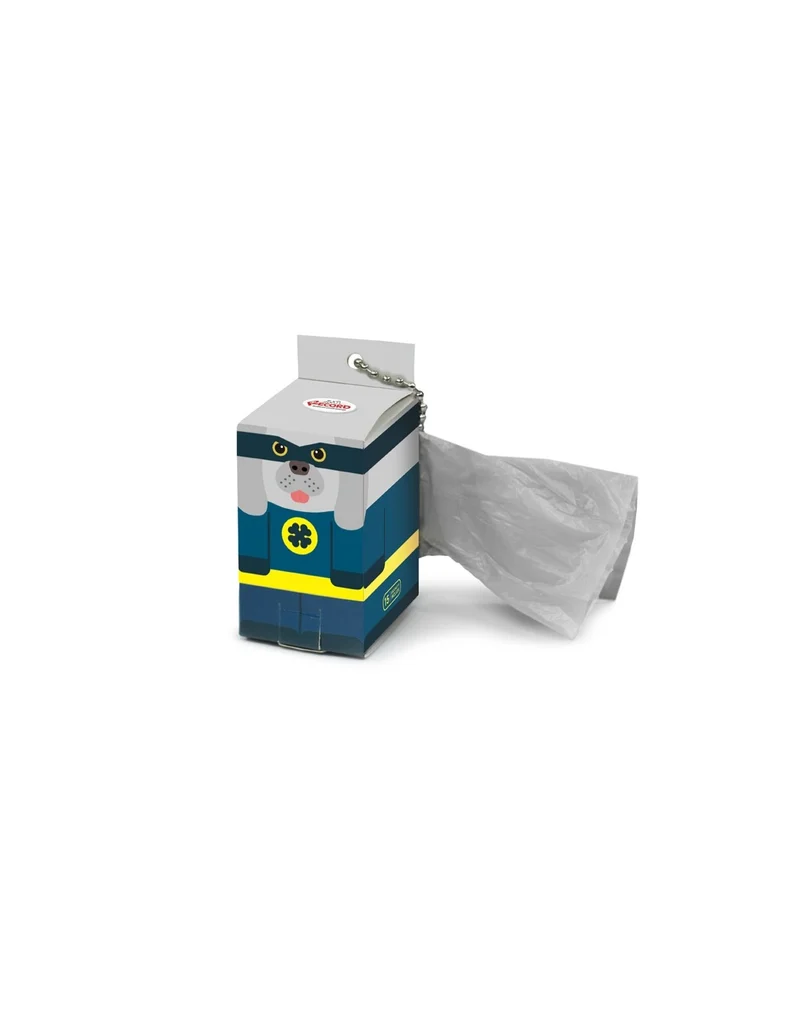 Record Masked Dog Dispenser in Cartone con Sacchetti Igienici - 15 Sacchetti