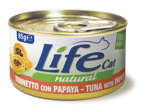 Life Cat Natural Tonnetto con Papaya 85g - Cibo Umido per Gatti