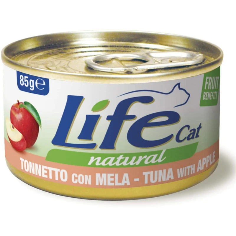 Life Cat Natural Tonnetto con Mela 85g - Cibo Umido per Gatti