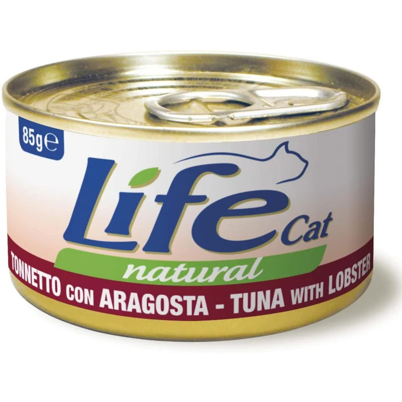 Life Cat Natural Filetti di Tonno con Aragosta 85g - Cibo Umido per Gatti